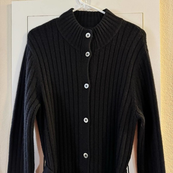 Lauren Ralph Lauren Merino Wool Cashmere Angora Sweater Dress Black Size Medium - Picture 2 of 5